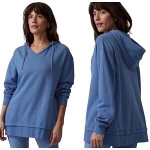 Athleta | Cottage Blue Sundown Alliance Oversized Hoodie V-Neckline Workout